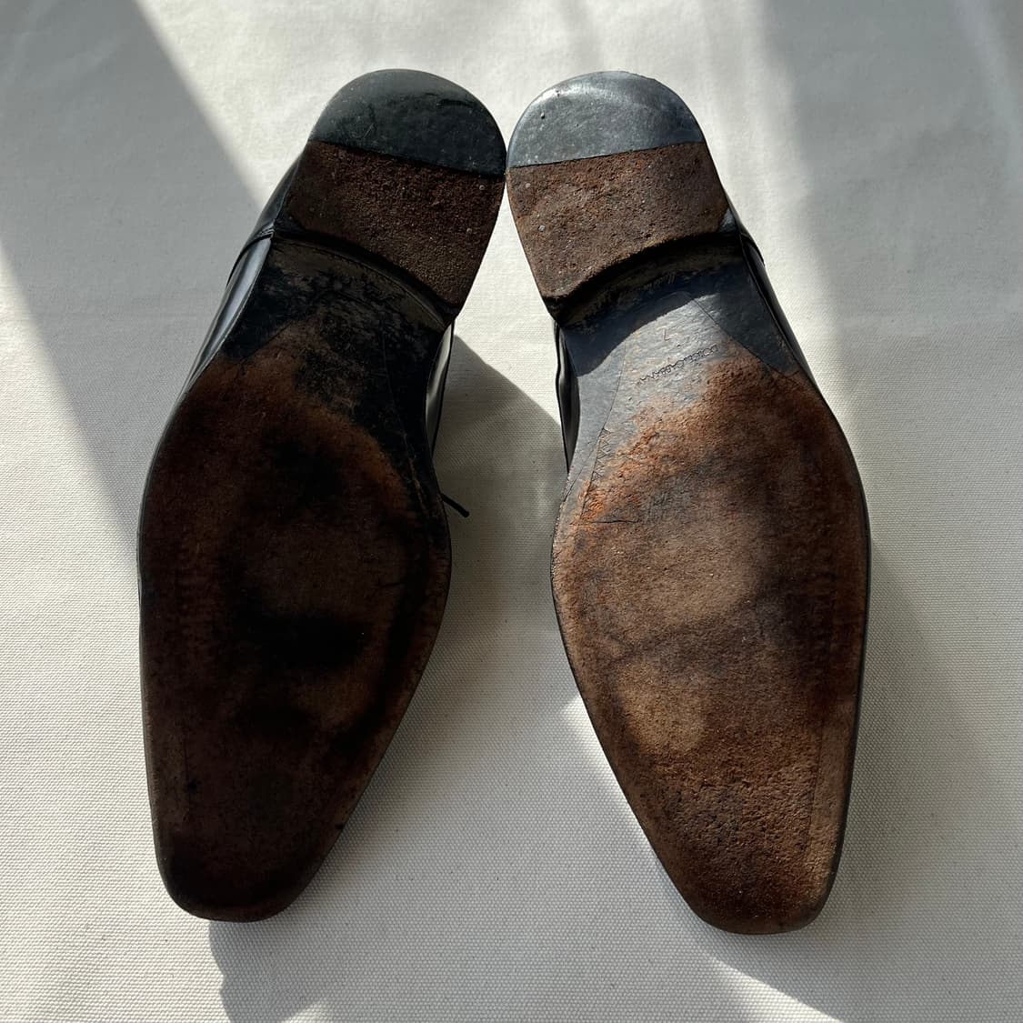 돌체앤가바나 그린 언더톤 블랙 레더 더비 슈즈 상품이미지1