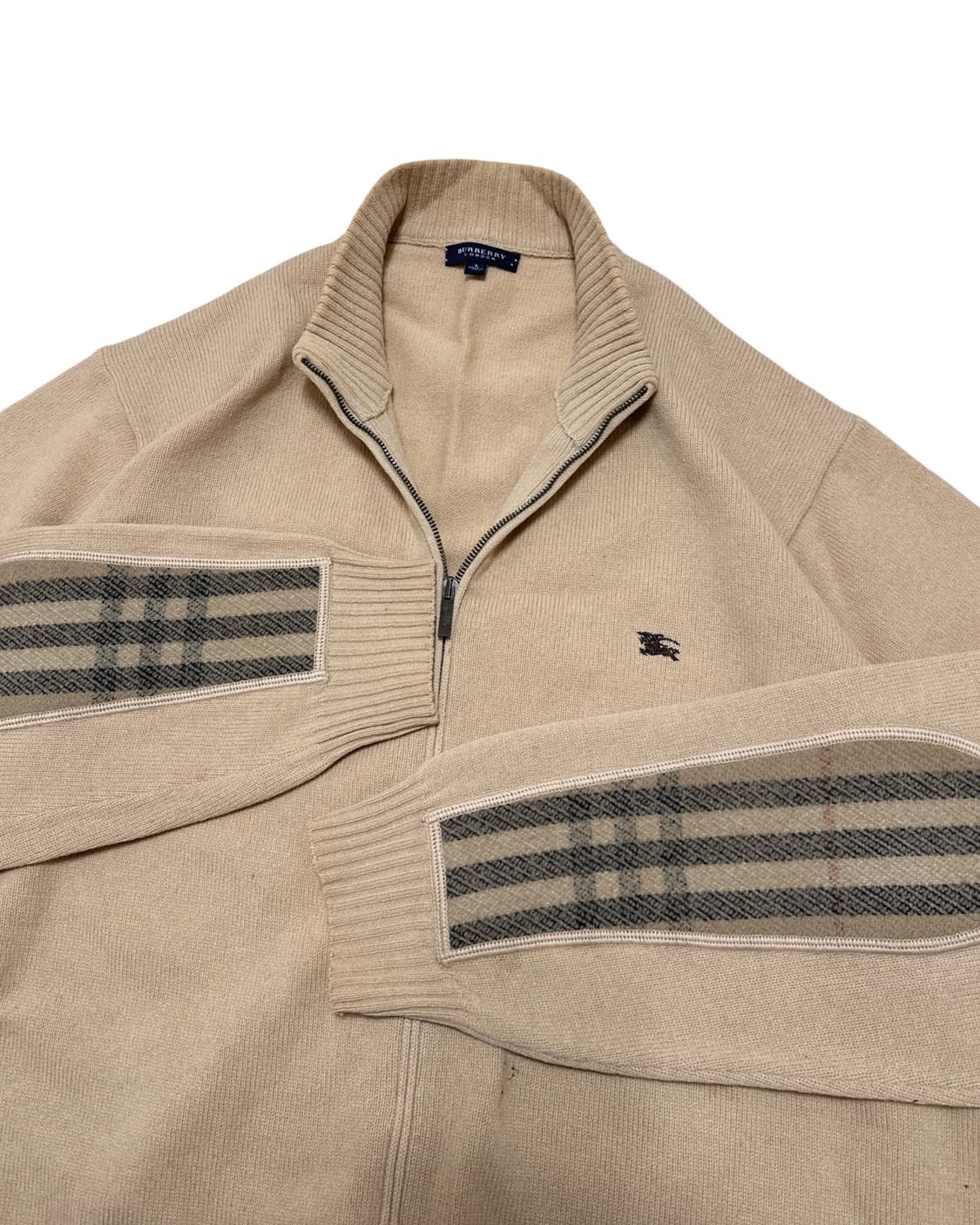 버버리 기마로고 베이지 니트집업 상품이미지3
