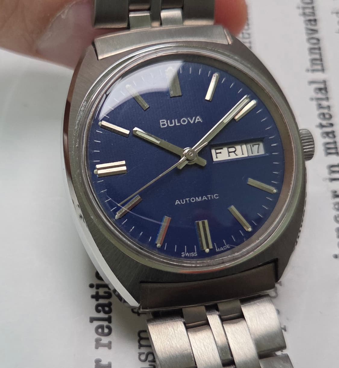 빈티지 부로바 N3 터틀 데이데이트 블루 바둑이 브레이슬릿 ver. 상품이미지2