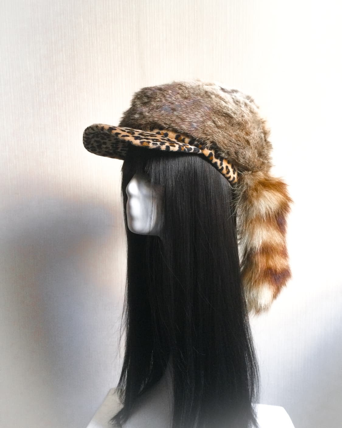 Real fur mixed leopard layered cap 상품이미지6