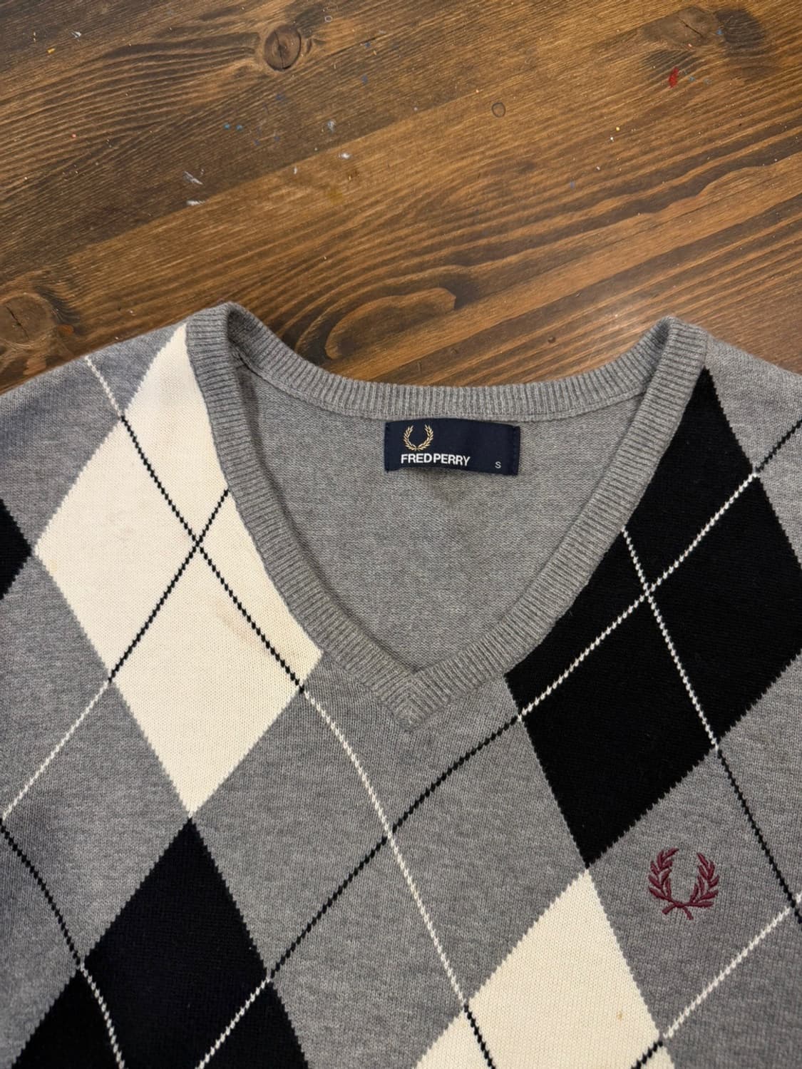 프레드페리 아가일 니트 남성95-100 상품이미지6