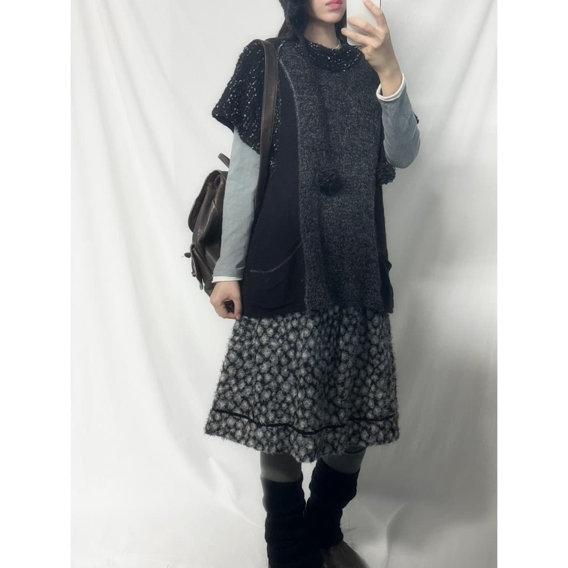 포켓 디테일 하프 슬리브 니트 상품이미지1