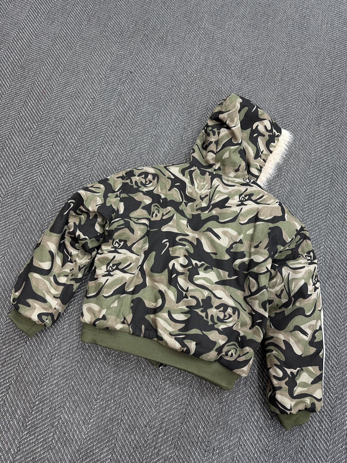 커스텀 카모 퍼 누빔패딩 상품이미지4