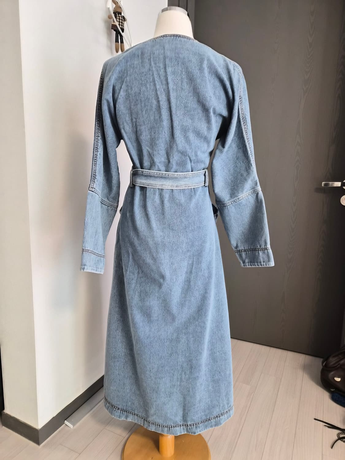 벨티드 롱 데님 원피스 & 아우터 (투웨이 연출 가능) 상품이미지6