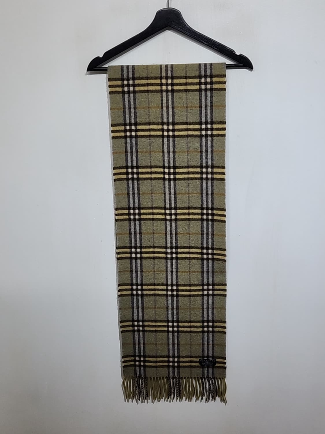(정품) 버버리 머플러 체크 목도리 카키 램스울 영국판  상품이미지1