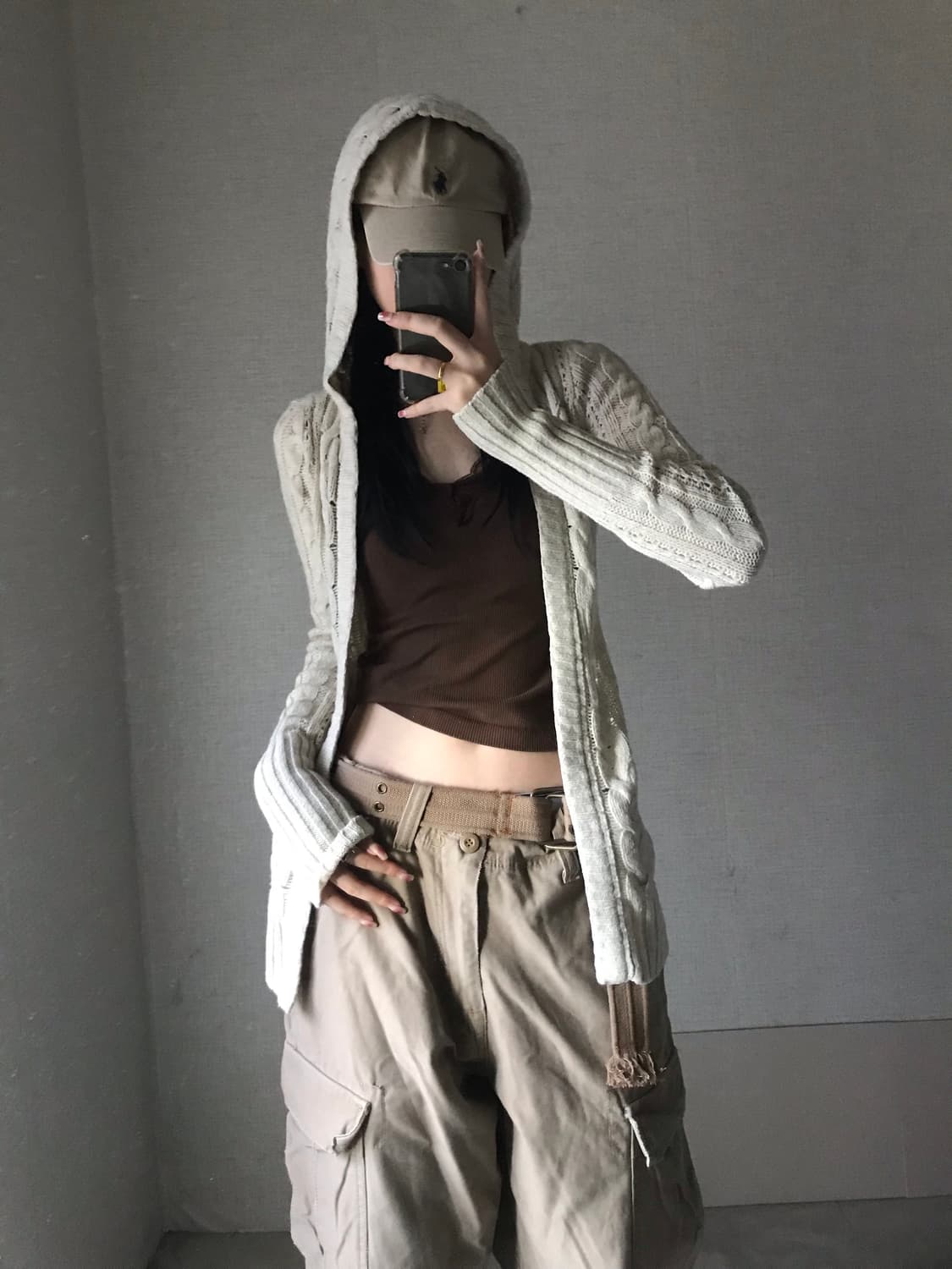 아베크롬비 아이보리 후드 가디건 상품이미지2