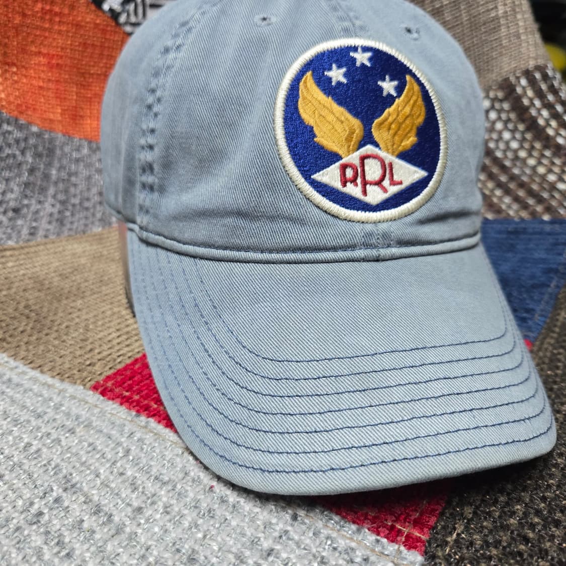 OS RRL 더블알엘 윙로고 볼캡 블루 상품이미지6