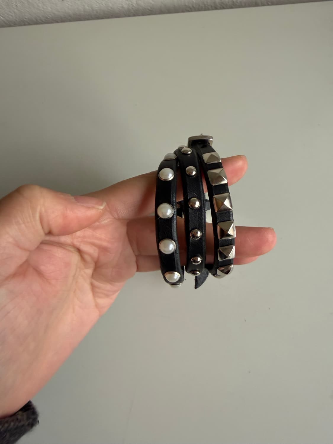 히스테릭 글래머 스터드 레더 스트랩 팔찌  상품이미지3