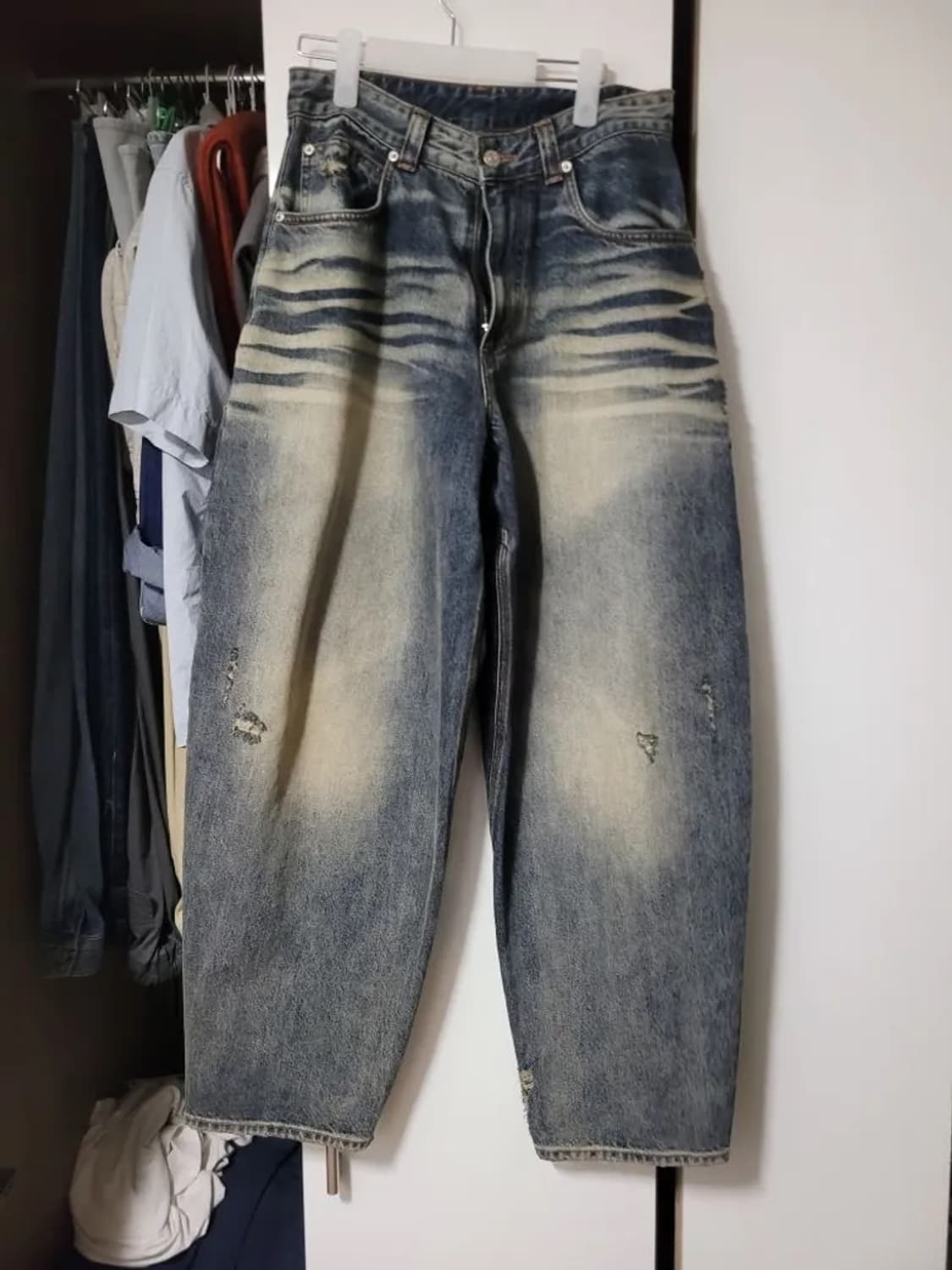 노운 bias tapered denim pants (blue) 1사이즈 상품이미지3