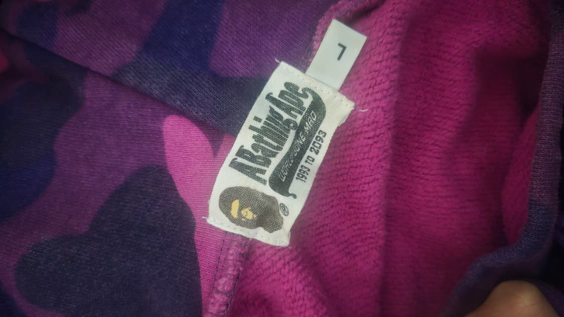 베이프 퍼플 카모 후디 L 상품이미지3