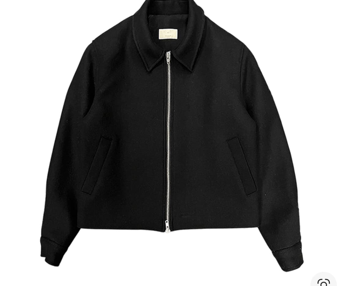 [2]언더마이카 mu92 크롭 울 블루종 블랙 무.92 상품이미지1