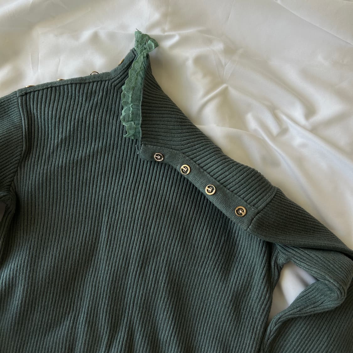 빈티지 레이스 레이어드 목폴라 니트 상품이미지8