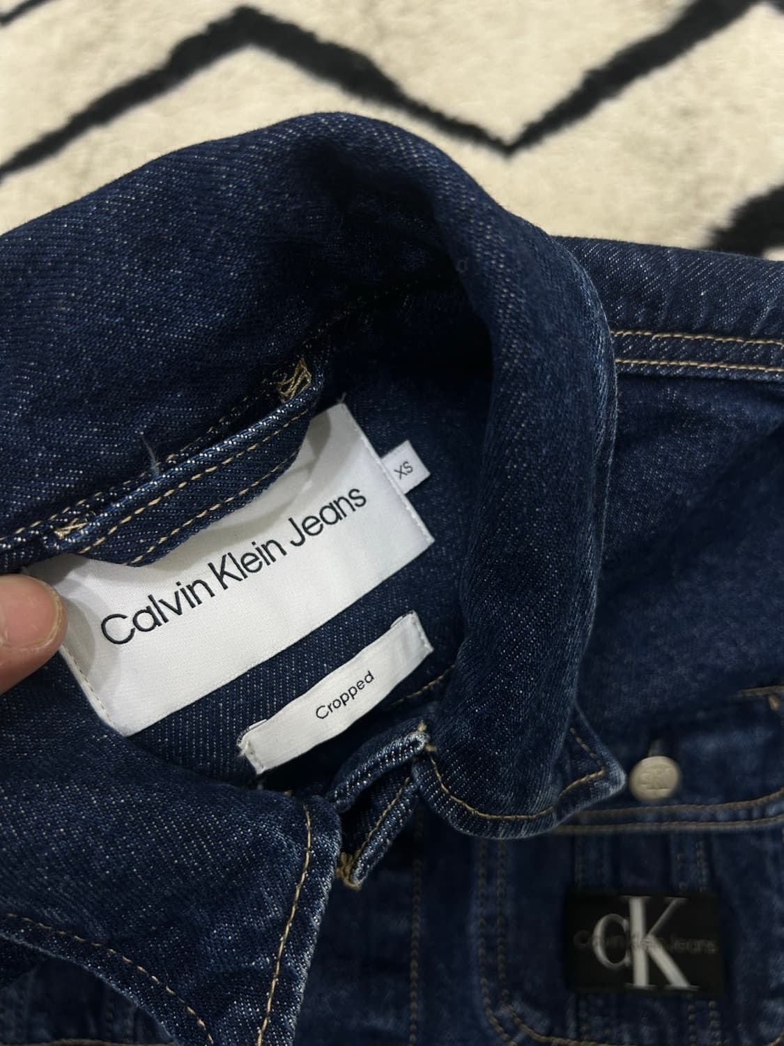 [XS]켈빈클라인 크롭 데님 자켓/진청 상품이미지7