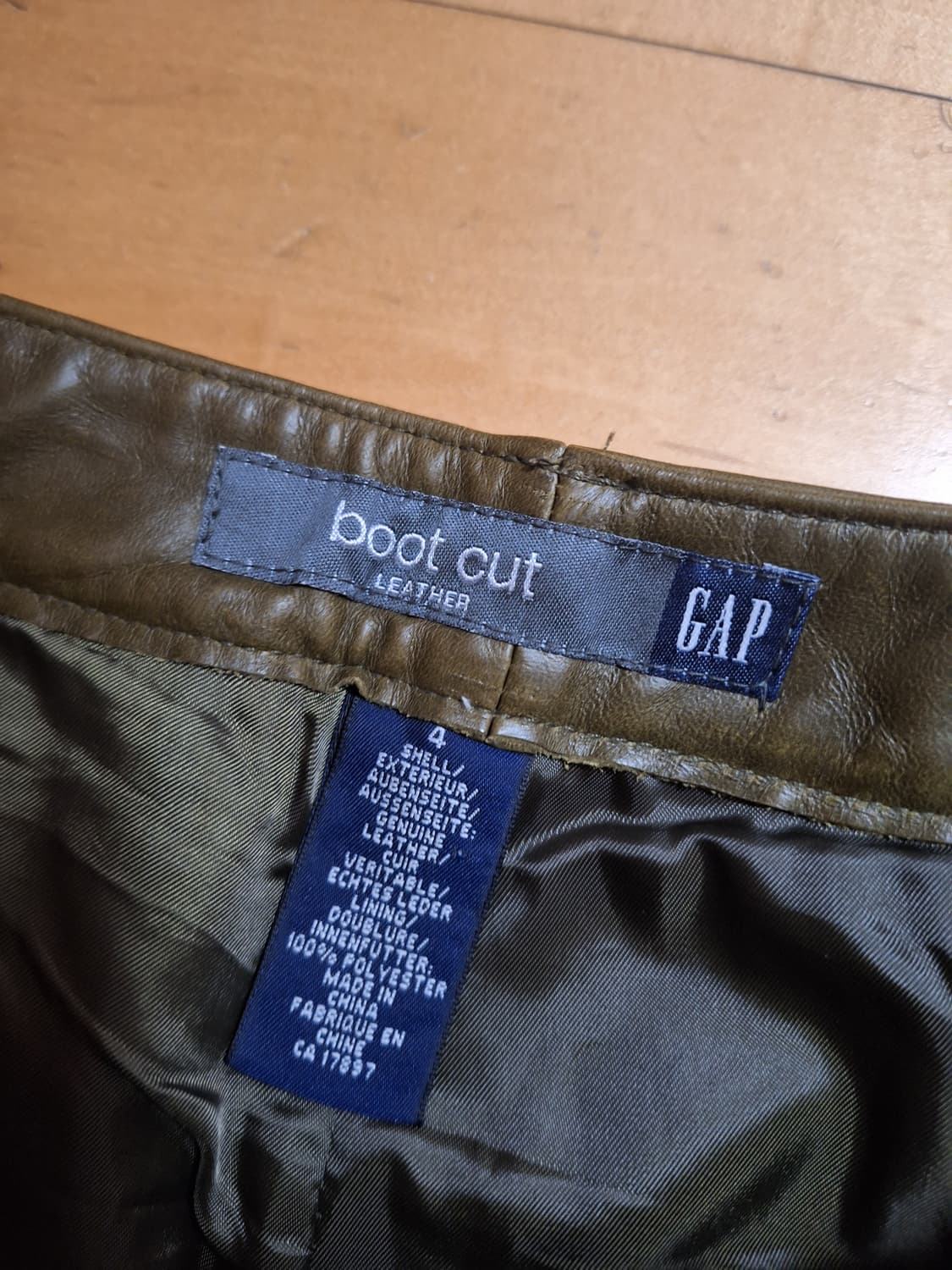 (칸예 착용)gap 부츠컷 레더팬츠 올드갭 가죽팬츠 상품이미지4
