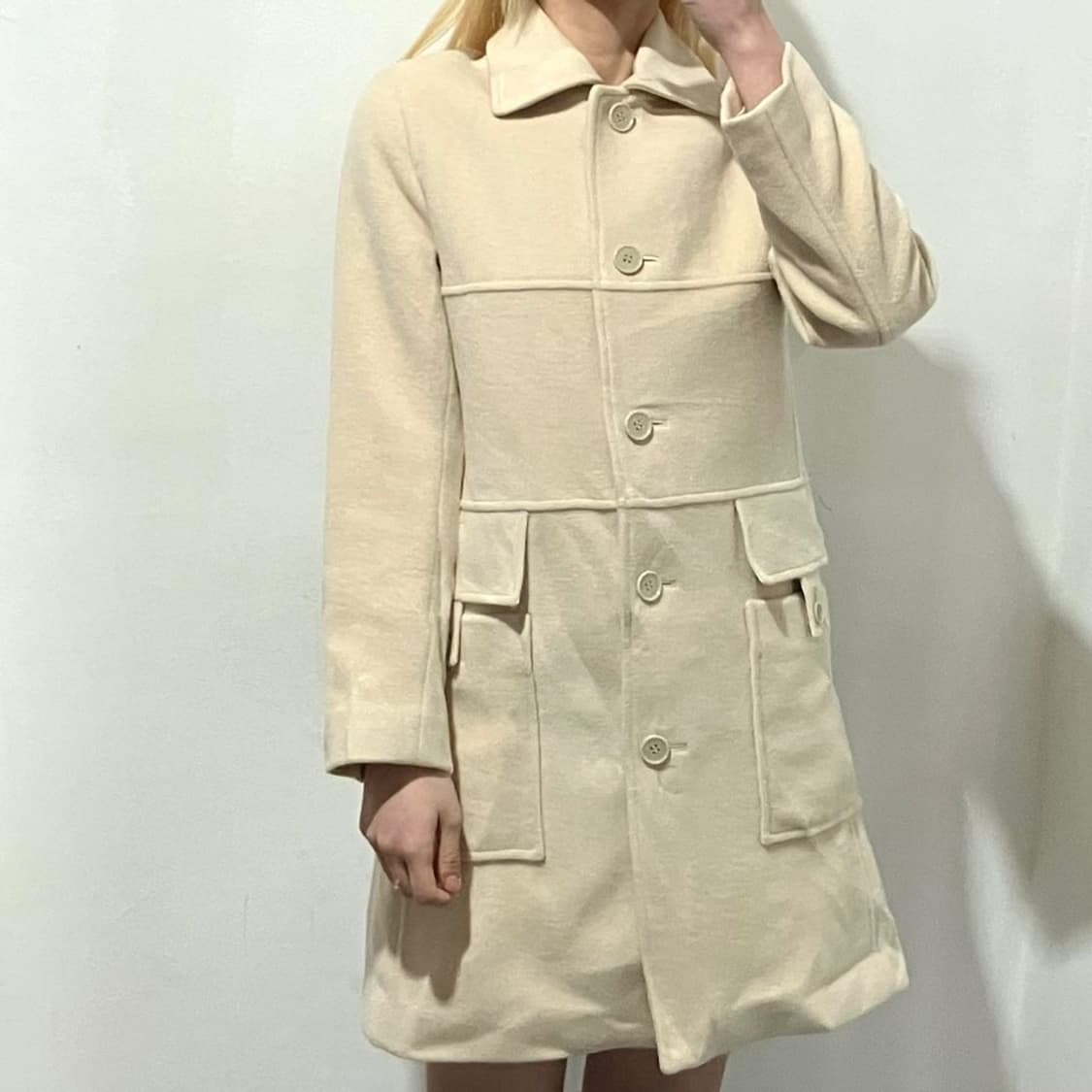 띠어리 화이트 울 코트 상품이미지1