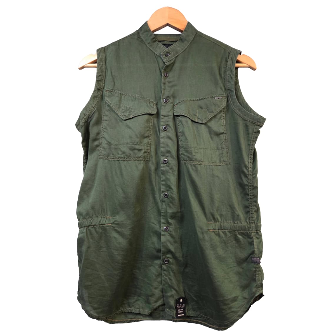 G-Star RAW 카키색 민소매 셔츠(XXS) 상품이미지1