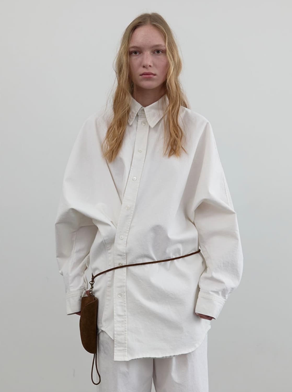 repos washed denim shirt/white 상품이미지1