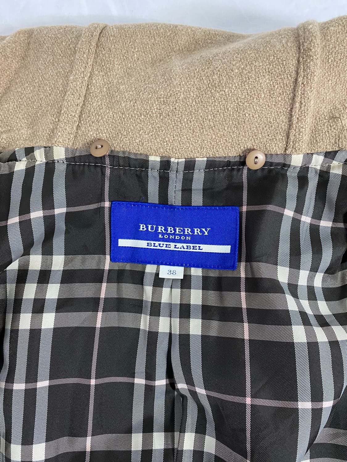 버버리 블루라벨 울 후디드 숏 코트 38 상품이미지5