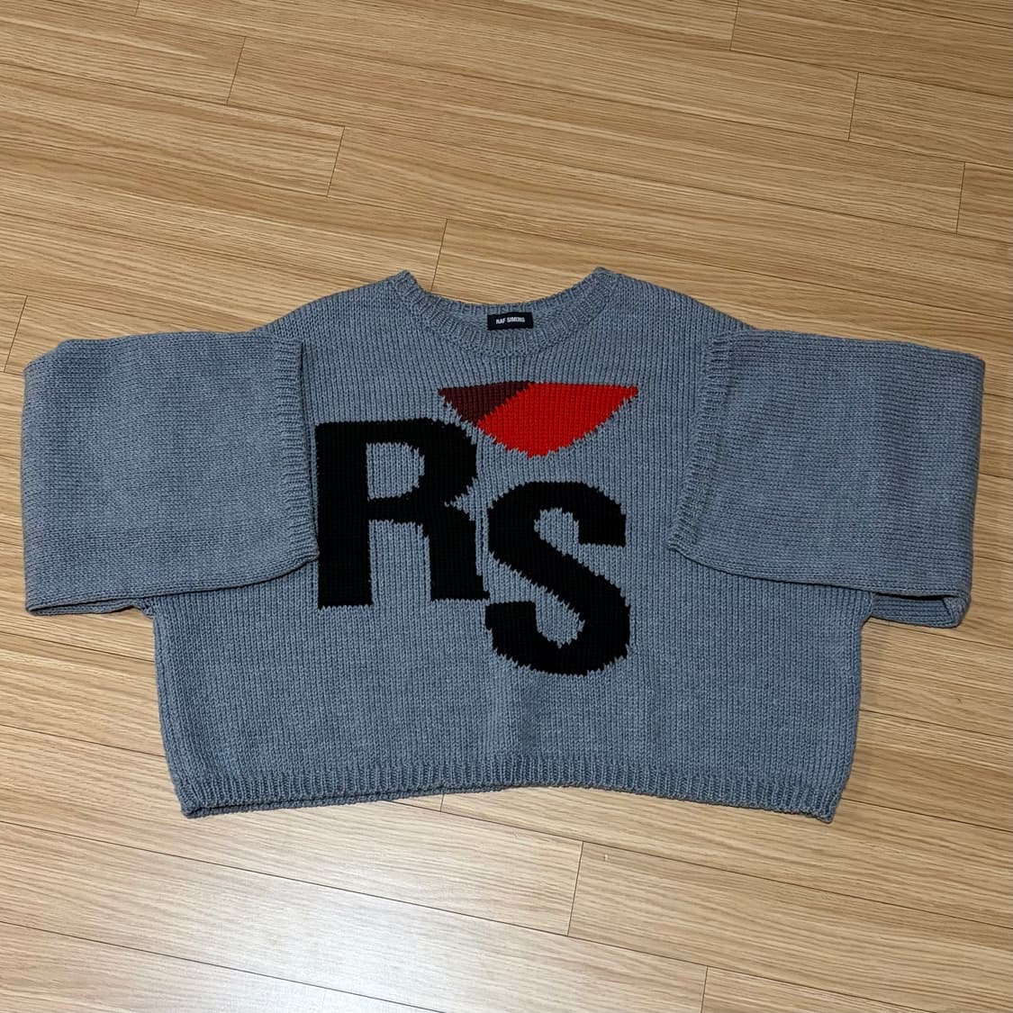 (OS/1) 라프시몬스 크롭 니트 그레이 상품이미지1