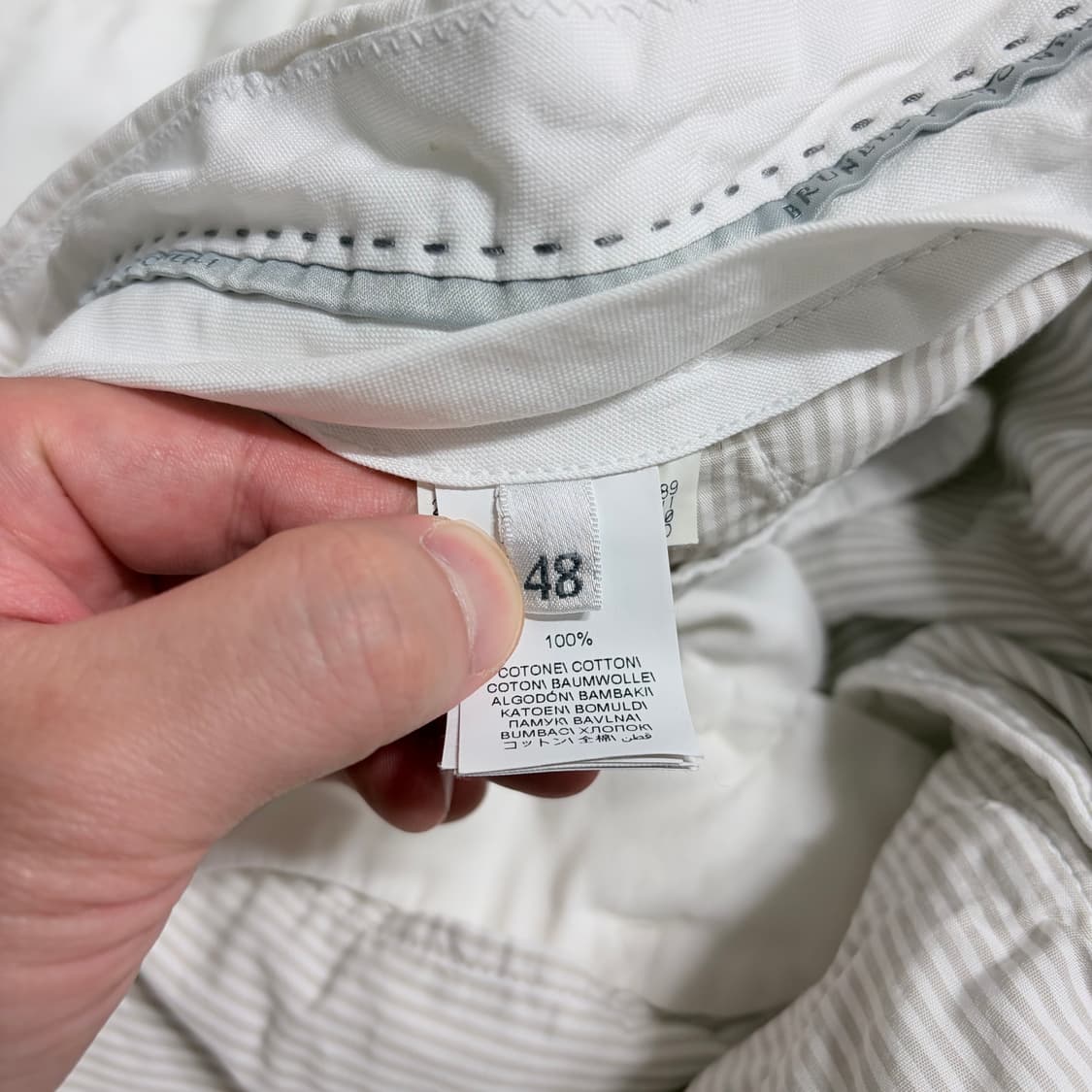 브루넬로 쿠치넬리 화이트 카고 반바지 상품이미지6