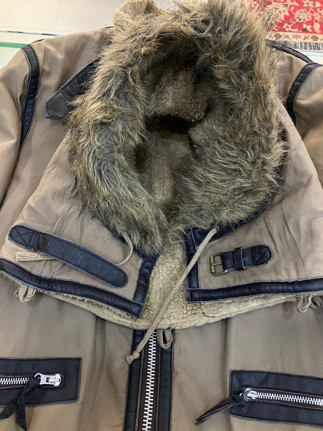 Avirex 아비렉스 레더라인 무스탕 자켓 M 상품이미지6