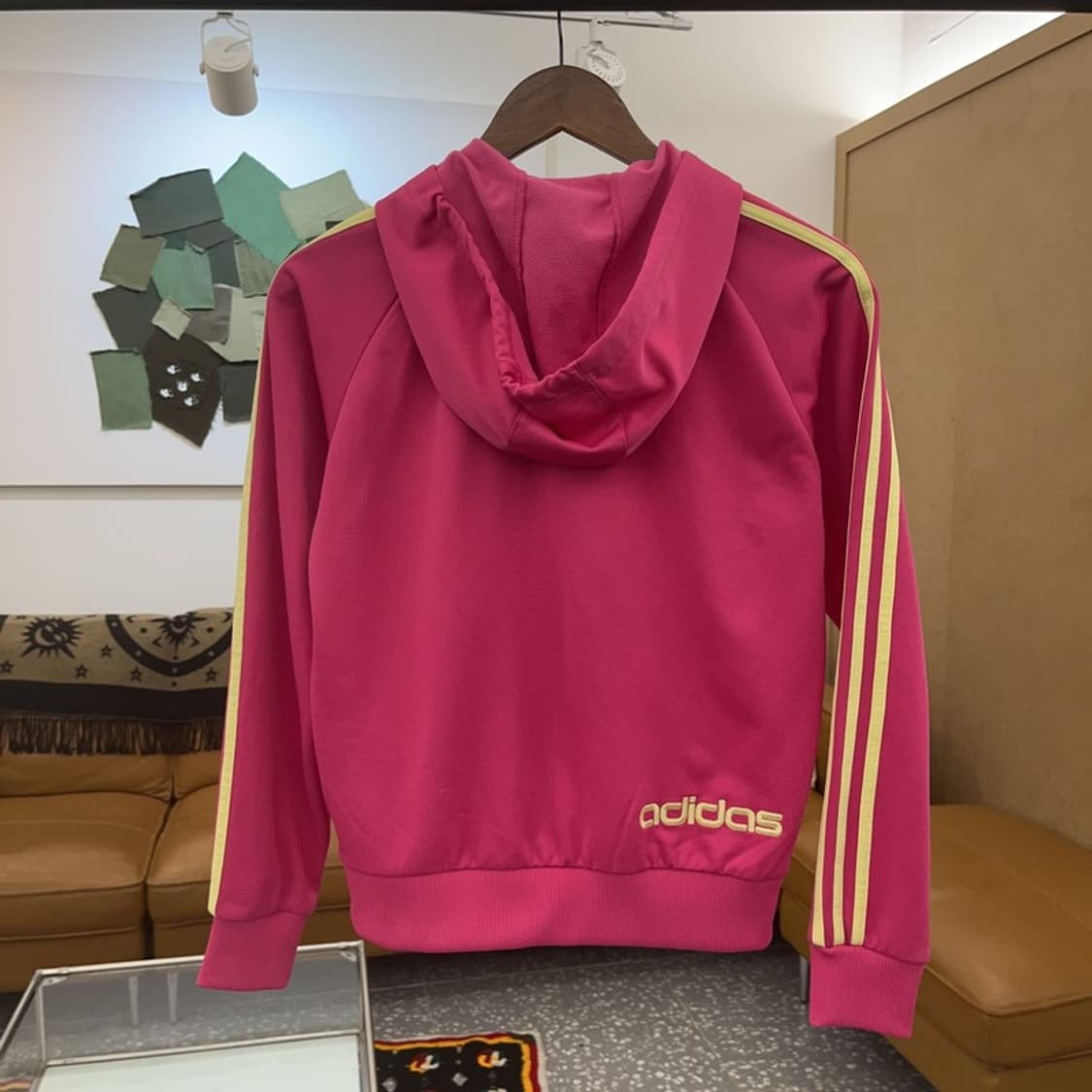 아디다스 Y2K 핑크옐로우 트랙탑 져지 후드 집업 90 C06694 상품이미지4