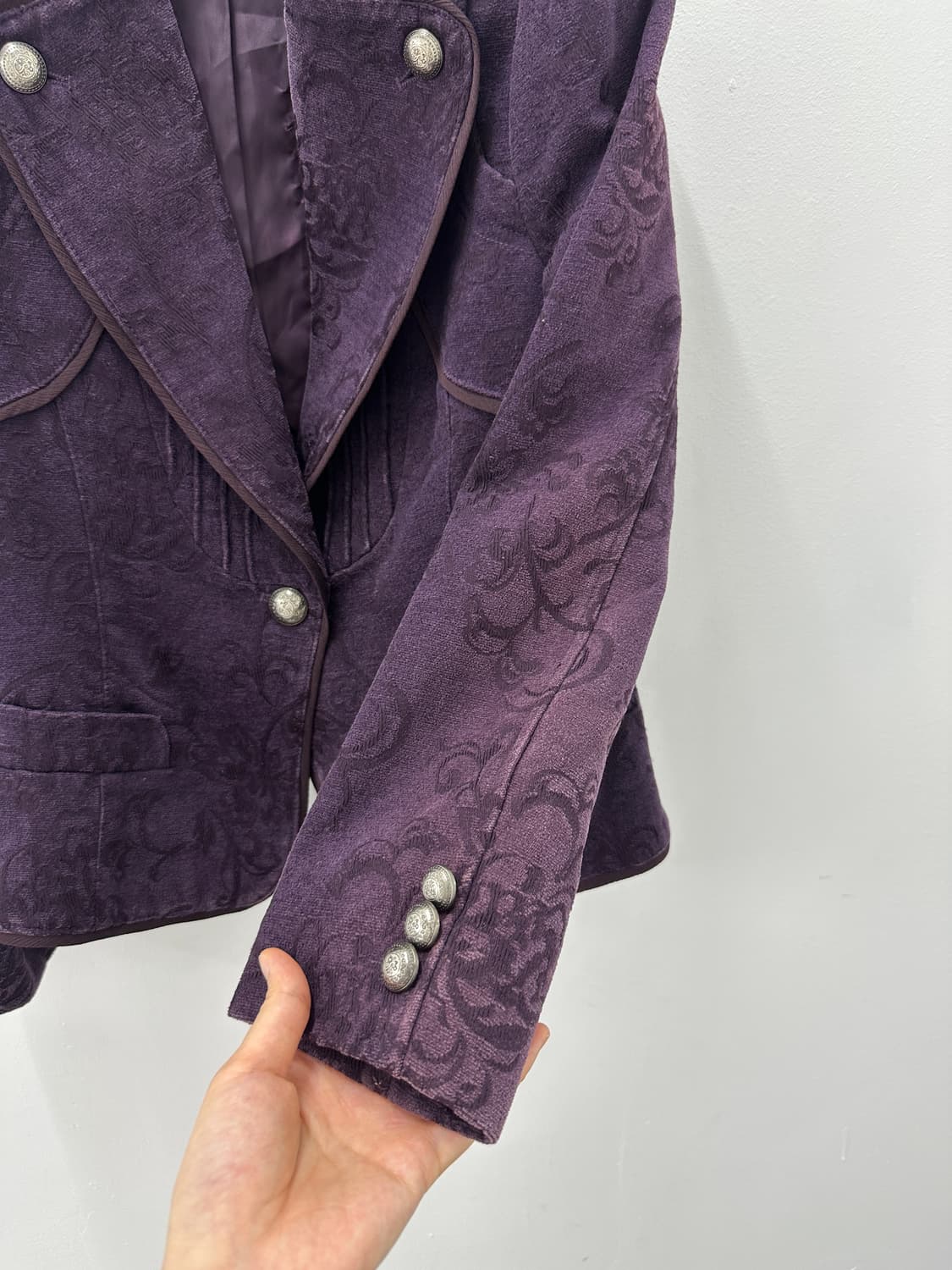 vintage purple embossed jacquard jacket 상품이미지5