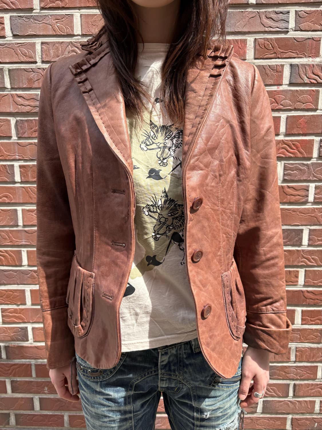 Ruffle Lambskin Vintage Jacket 상품이미지2