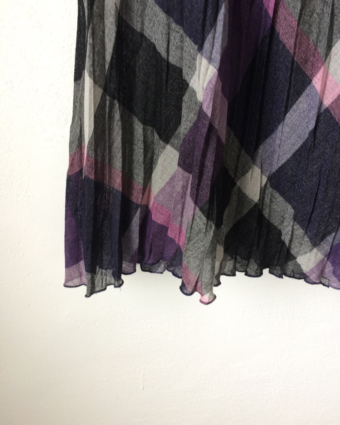 Argyle pattern pleats long skirt 상품이미지2