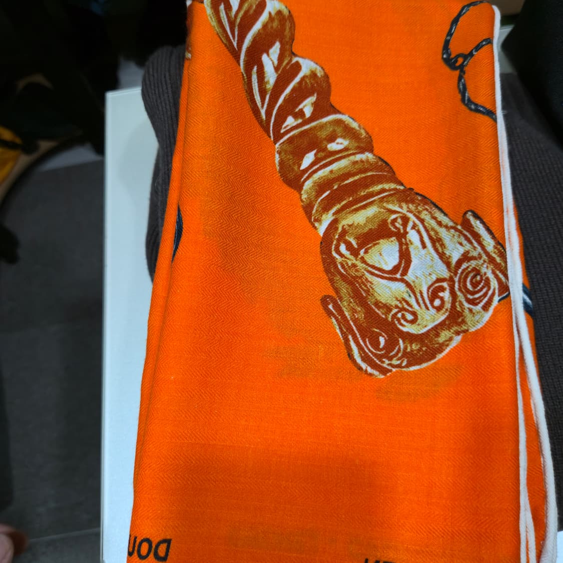 ​[정품] 에르메스(Hermès) 캐시미어 실크 혼방 자카드 스카프 -  상품이미지10