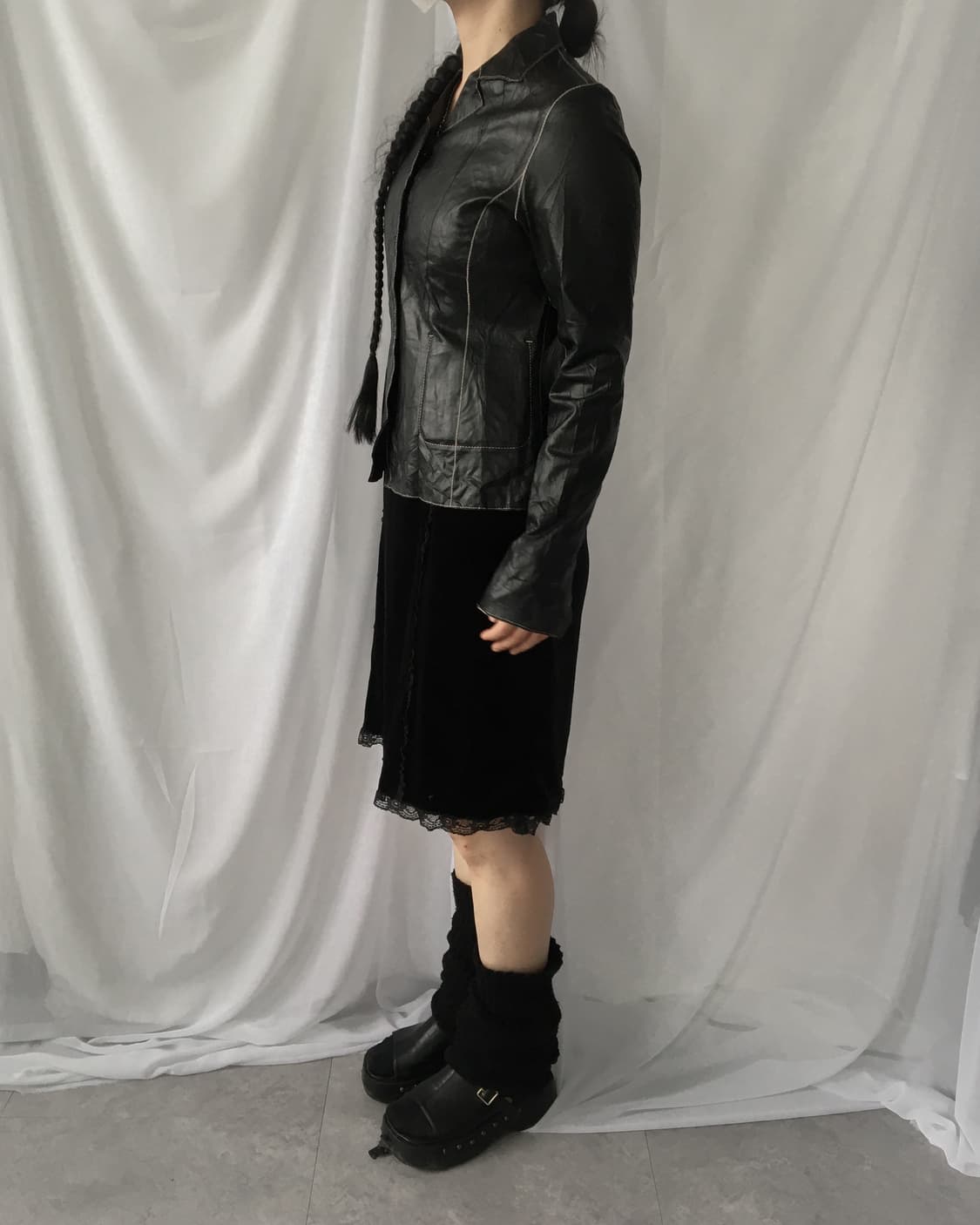 Trussardi stitch point leather jacket 상품이미지9