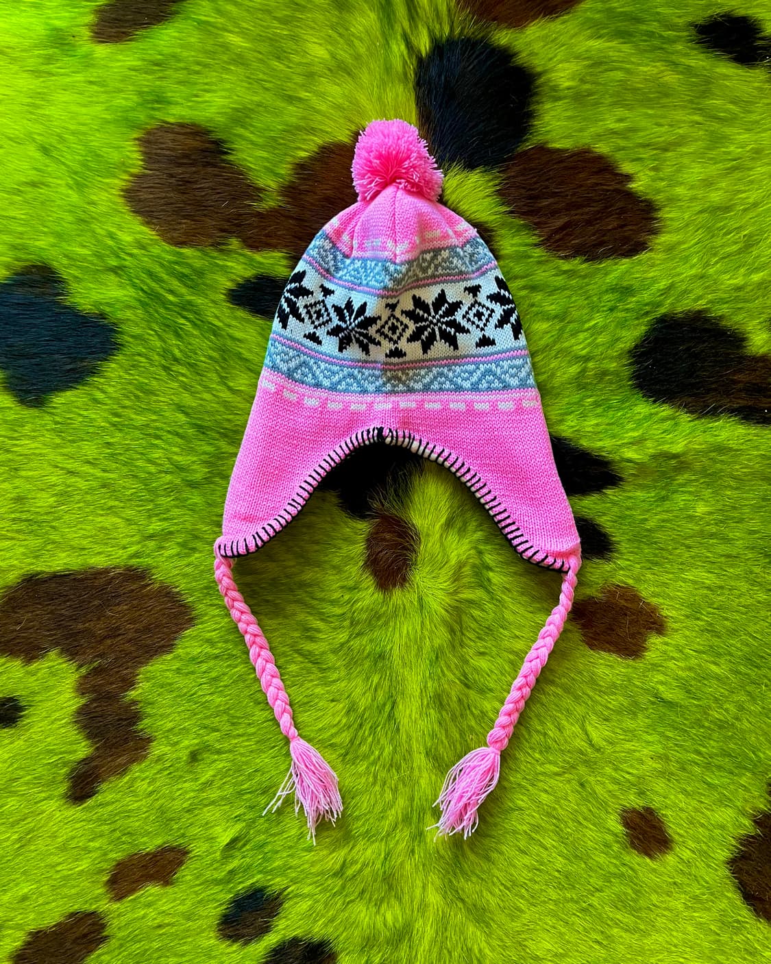 JPN Vintage Pink Ear-Muff Knit Beanie 상품이미지7