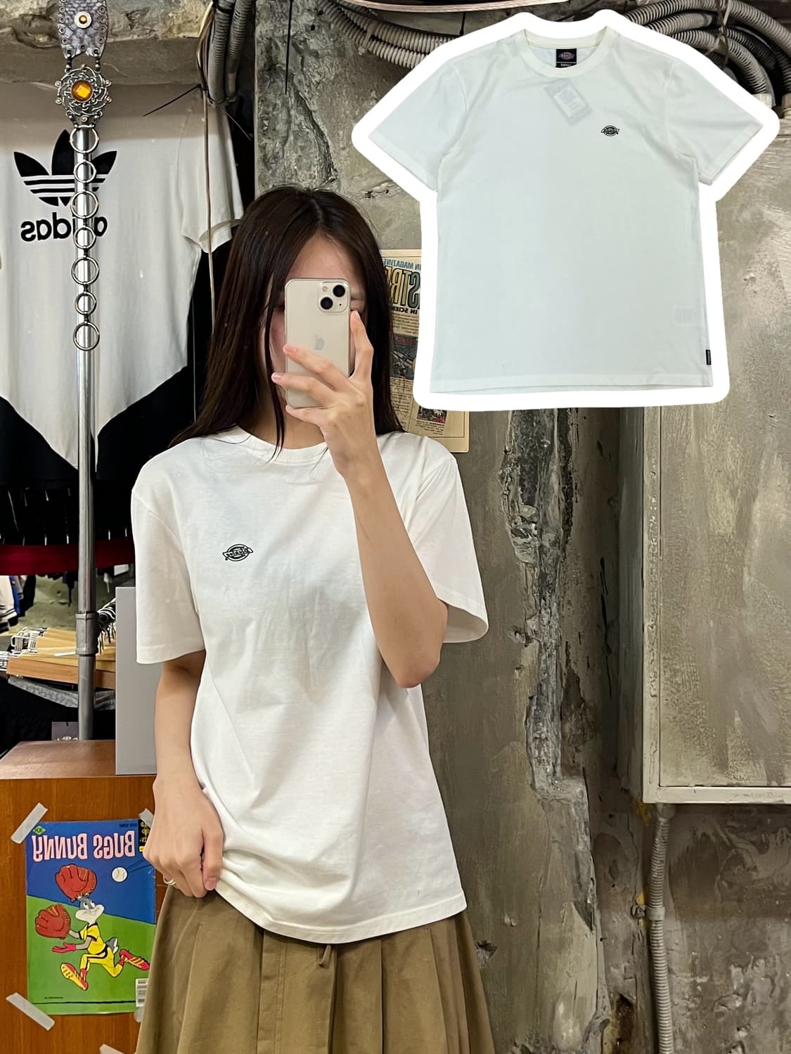 디키즈 반팔티 화이트 S #csz478 상품이미지1