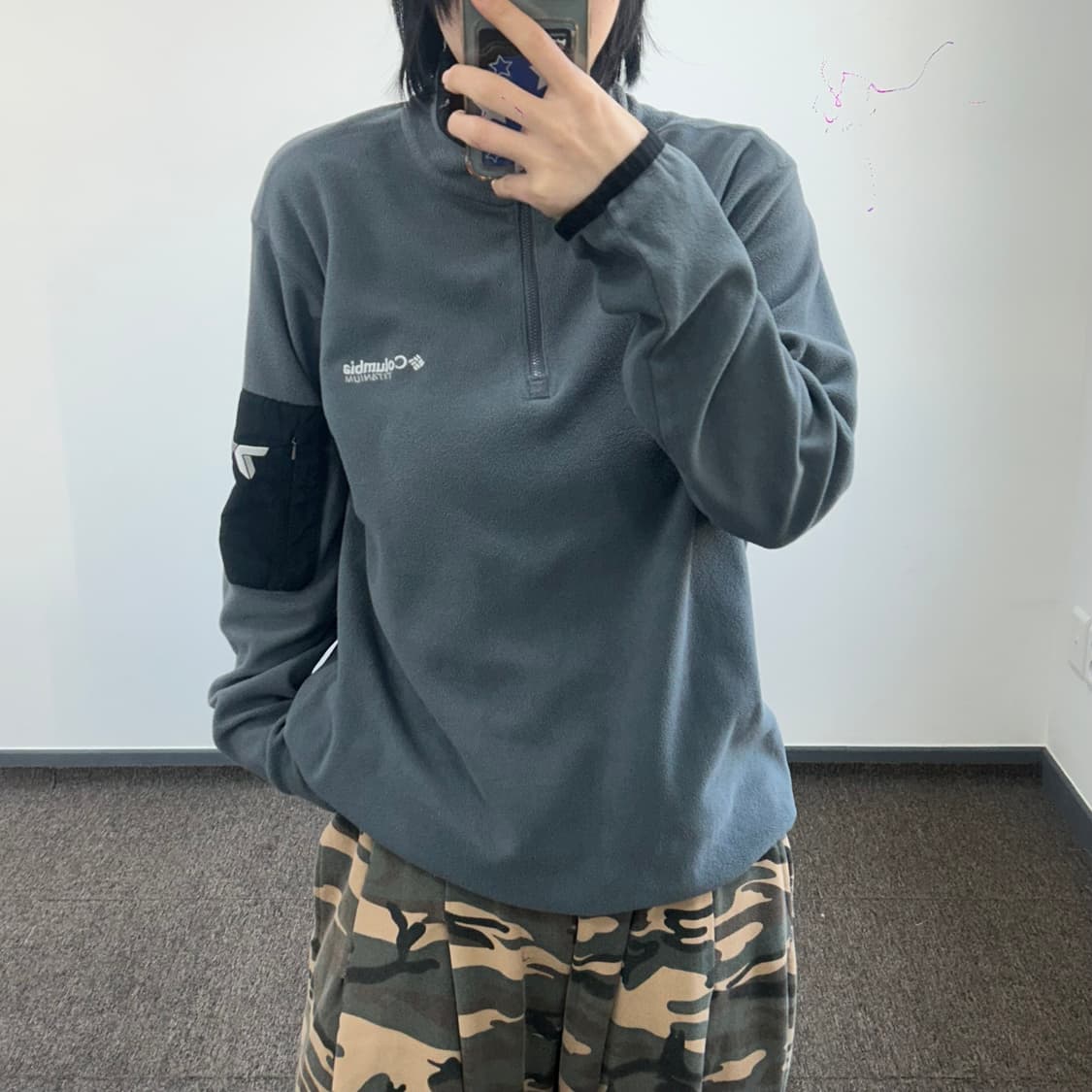 Columbia 콜롬비아 티타늄 차콜 후리스 반집업 상품이미지1