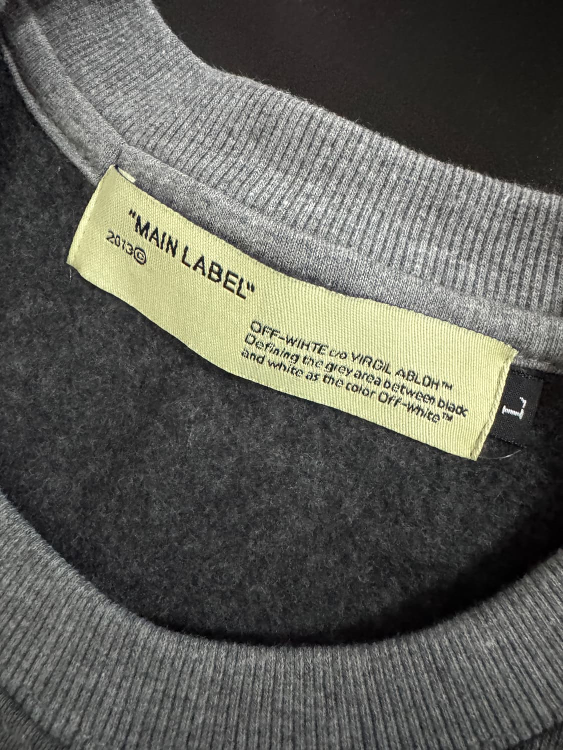 오프화이트 커스텀 리메이크 파이어테이프 맨투맨 L 상품이미지3