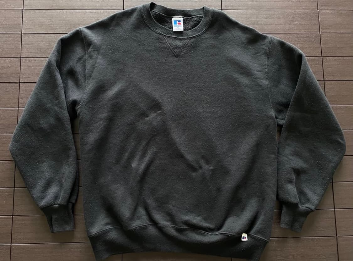 (XL) 90s 빈티지 러셀 스웻셔츠 블랙 USA 상품이미지1