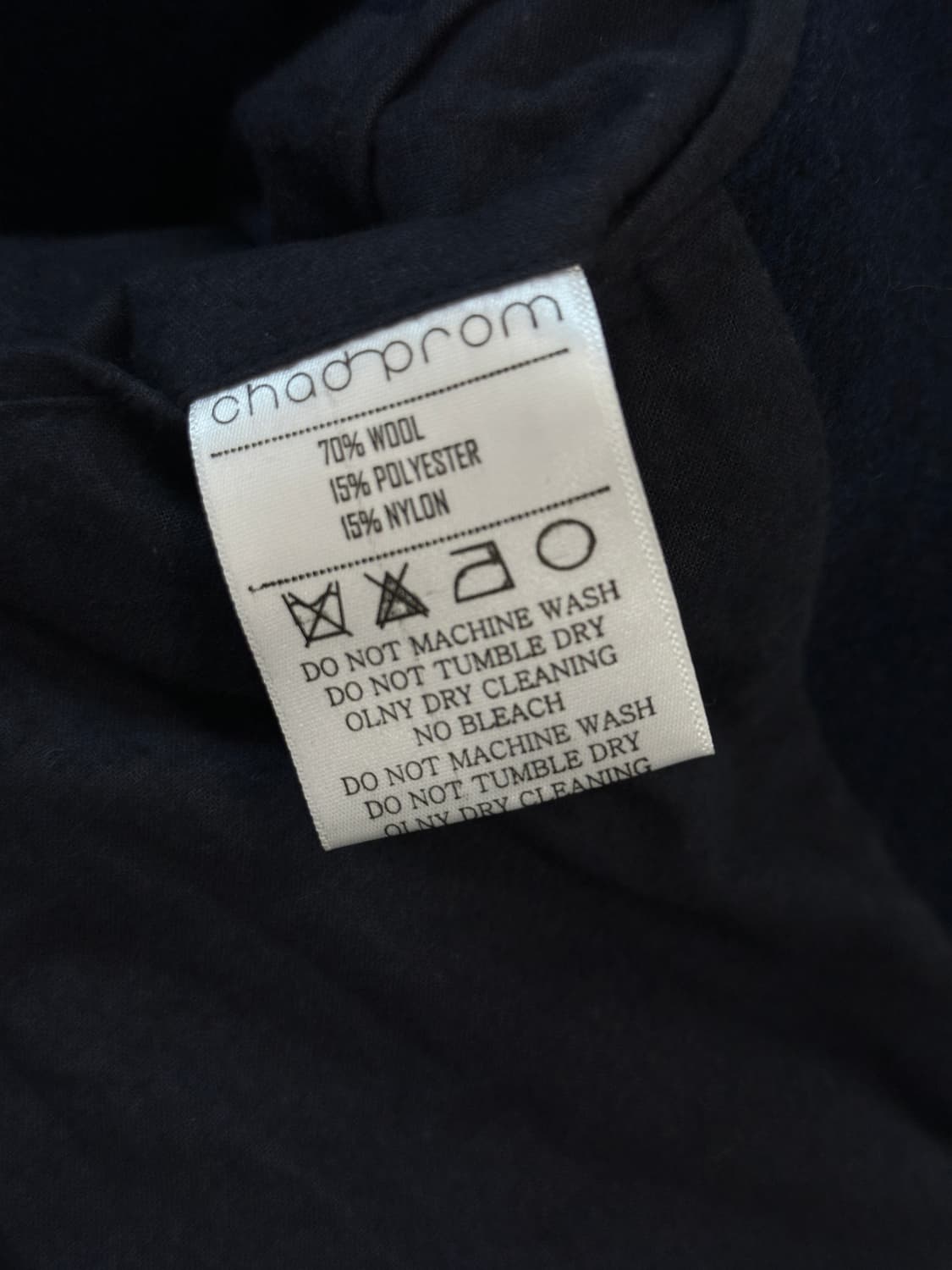 채드프롬 해링본 네이비 울싱글코트 M 상품이미지5