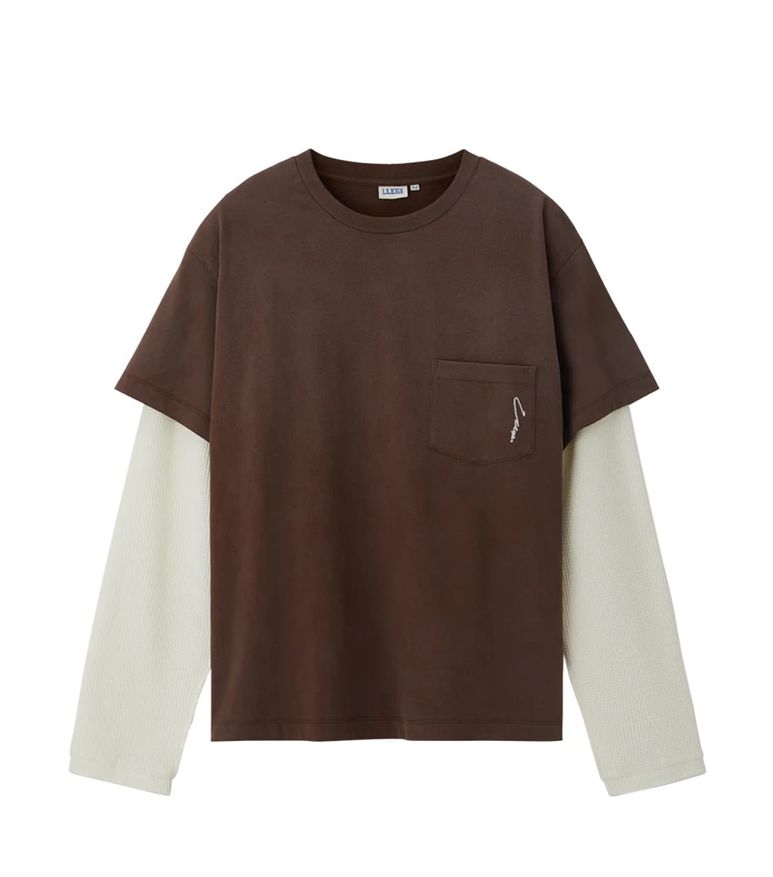 [M] llege 리지 와플 레이어드 티셔츠 상품이미지1