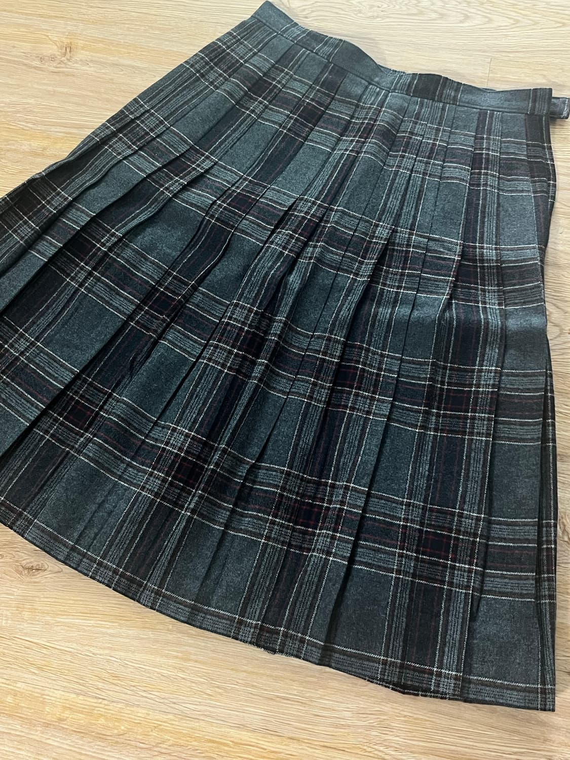 빈티지 체크 플리츠 울 스커트 상품이미지3