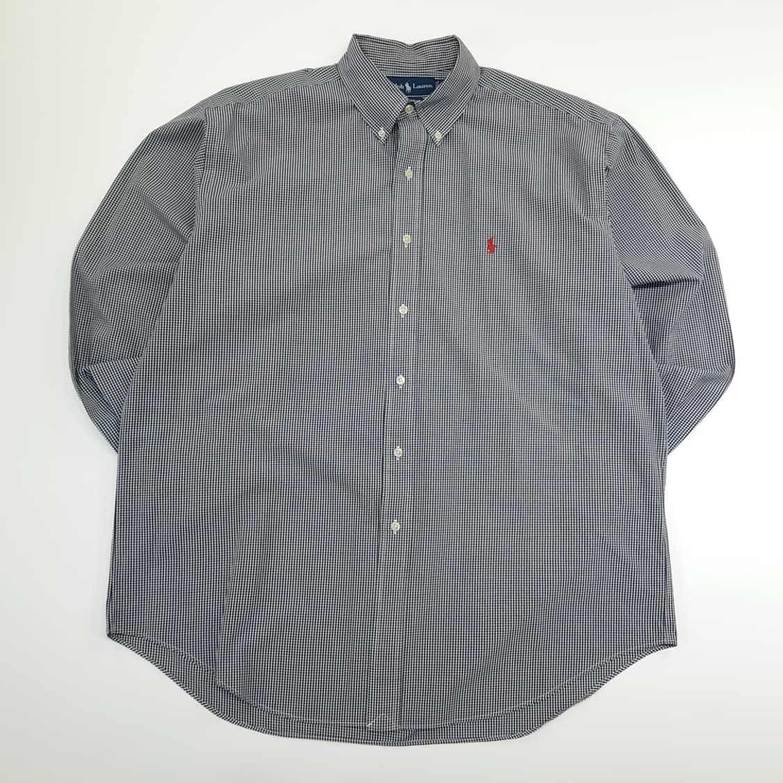 CN917 L 폴로 랄프로렌 다크네이비 도트체크 긴팔 셔츠 남방 상품이미지1