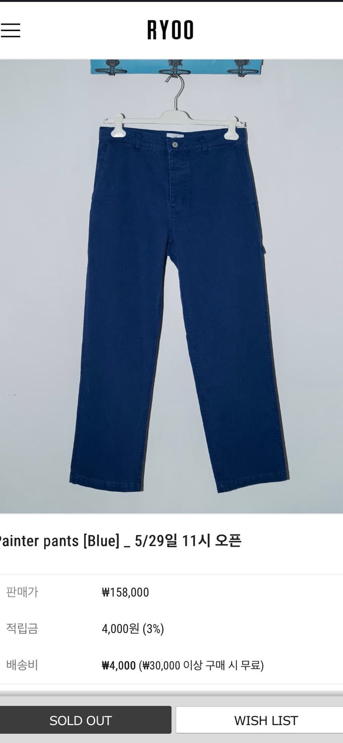 Painter pants [Blue] L 상품이미지1