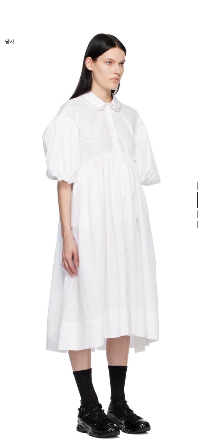 SIMONE ROCHA 화이트 코튼 미디 드레스 상품이미지1