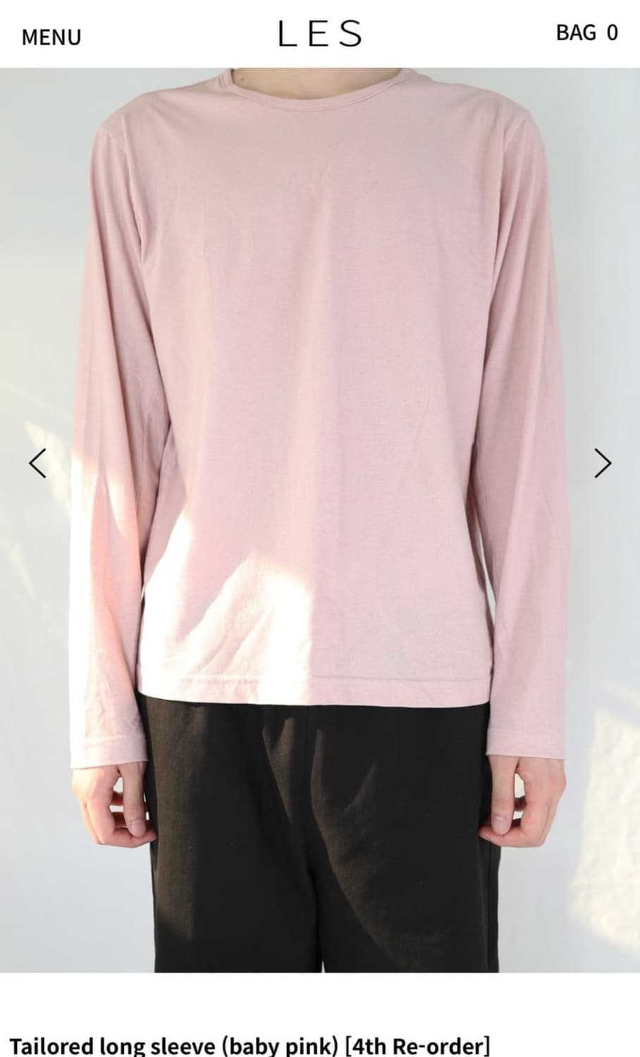 구매) les 레스 롱슬리브 핑크 2사이즈 상품이미지1