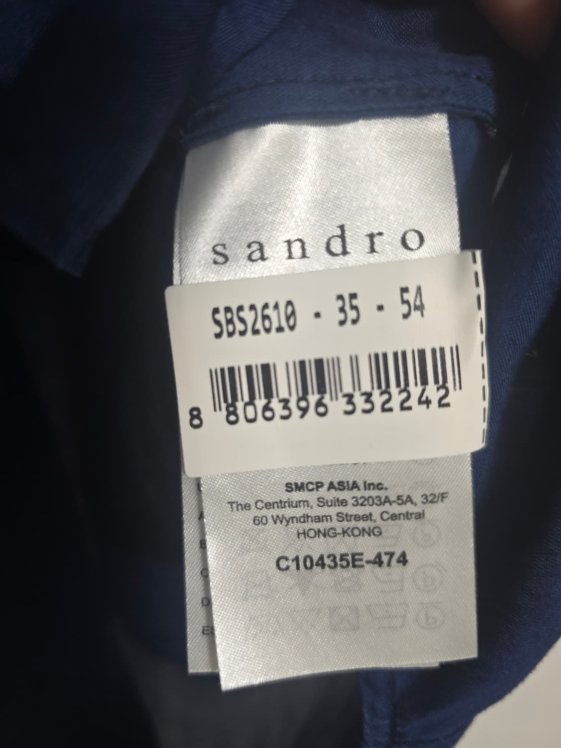 산드로 sandro 네이비 백트임 레이온 블라우스 셔츠 55~통통66 상품이미지4