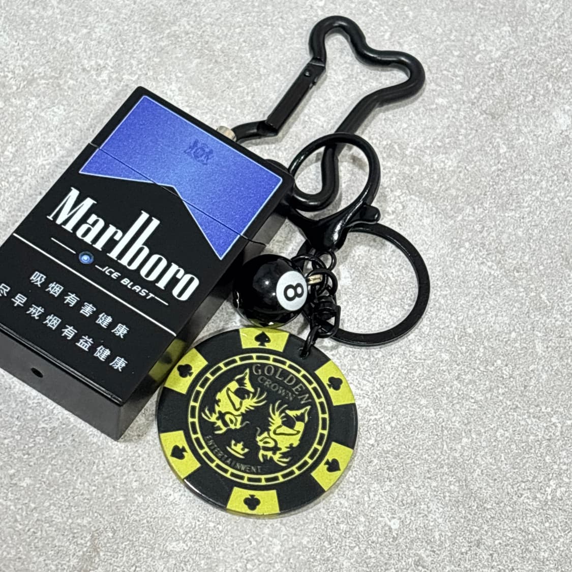 Oribell 말보루 재떨이 스틸 케이스 겜블 칩 키링 열쇠고리 상품이미지6