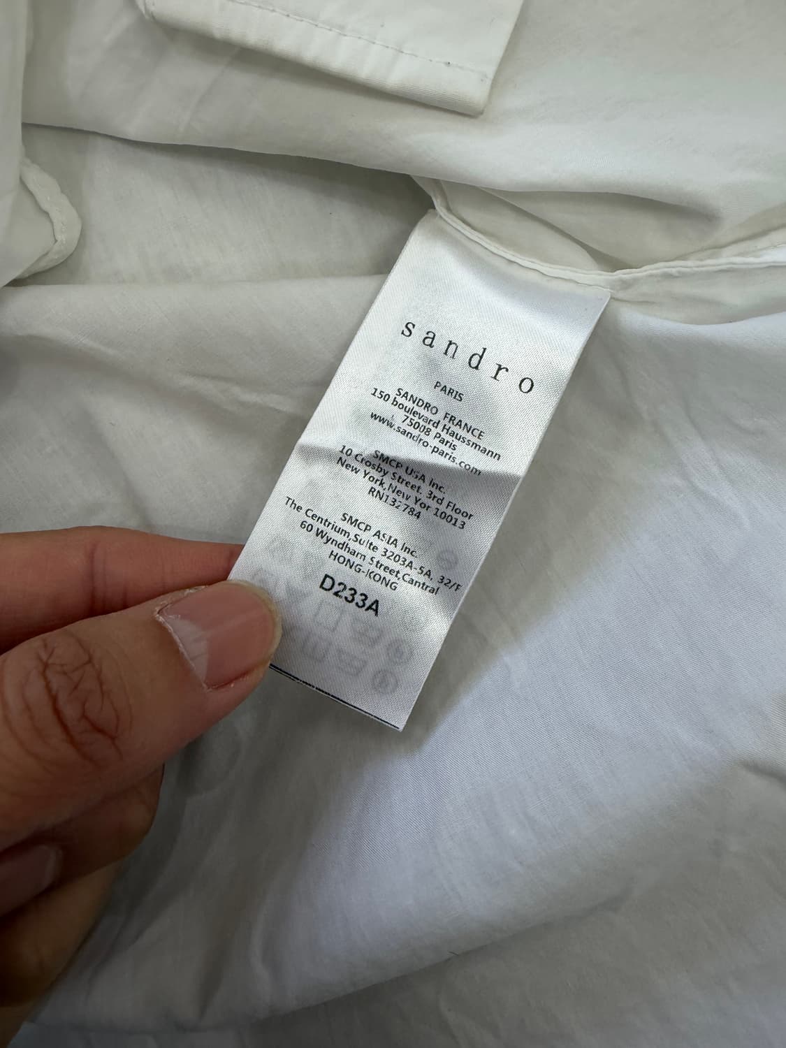 정품) 산드로 화이트 아일렛 블라우스 셔츠 1 상품이미지8