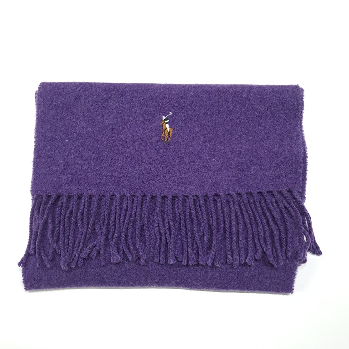 MX419 폴로 이태리판 램스울 포니자수 퍼플 머플러 목도리 상품이미지6