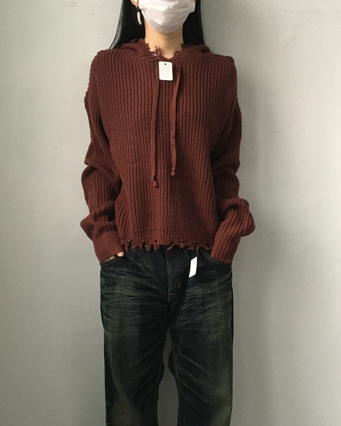 Damage hood knit 상품이미지6