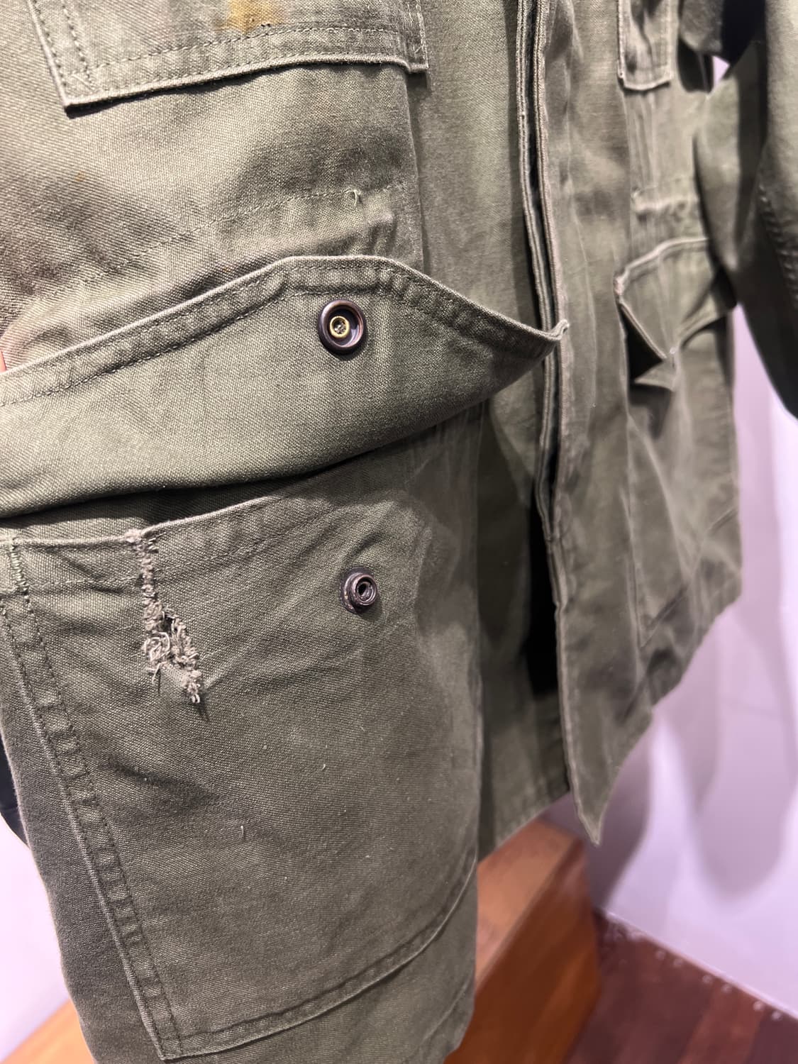 60‘s USAF OG-107 코튼 샤틴 필드 자켓 상품이미지10