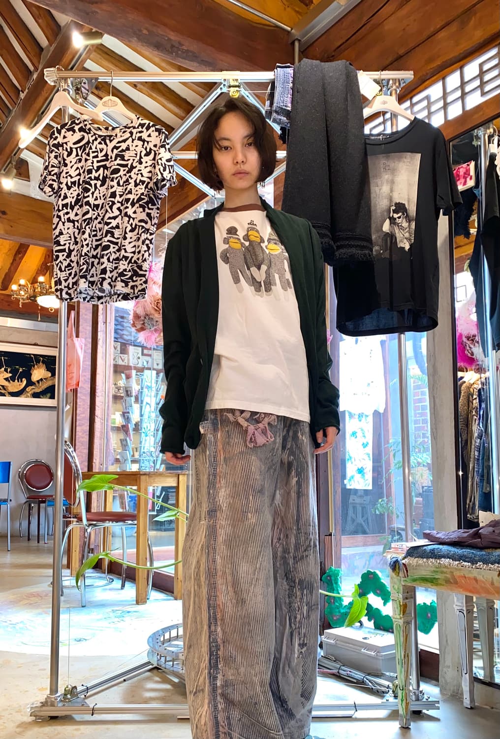 Kolor 테일러디테일 그린 가디건 상품이미지1